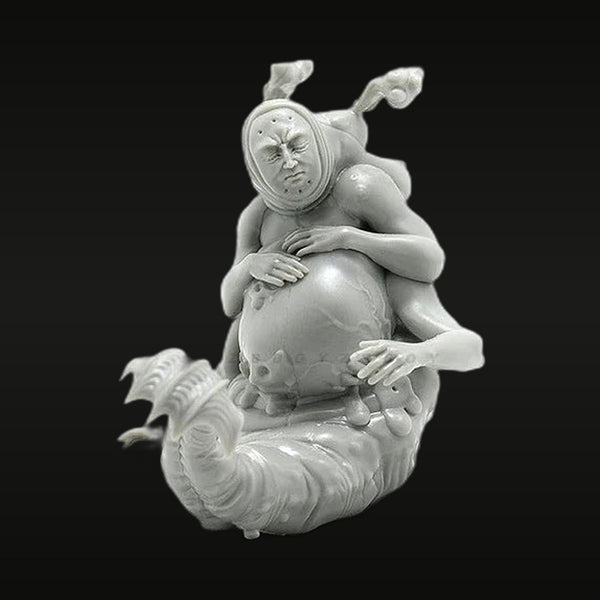 Surreal Pregnant Warrior with Clock 50mm Resin Figure
