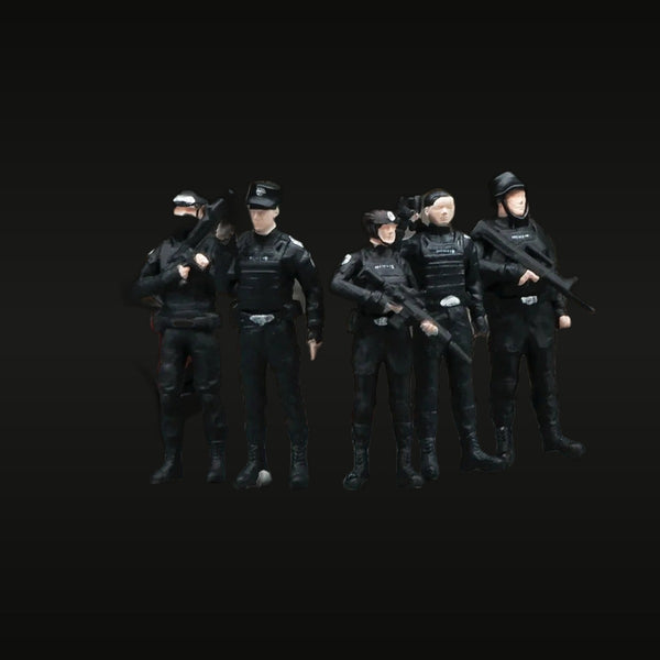 Modern SWAT Tactical Unit Operators 1/64 Resin Figure Set