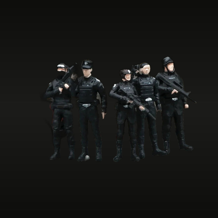 Modern SWAT Tactical Unit Operators 1/64 Resin Figure Set - unpainted resin model kit