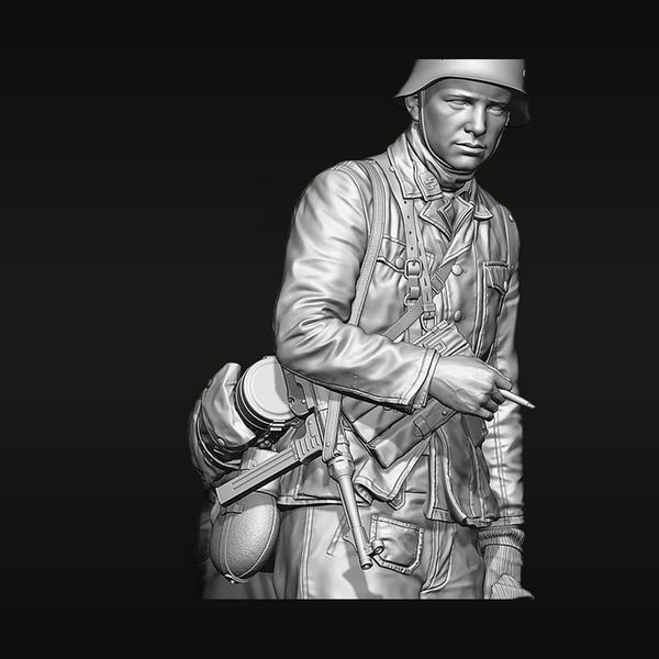 WWII German Infantry Soldier with K98 Rifle 1/35 Resin Figure Kit
