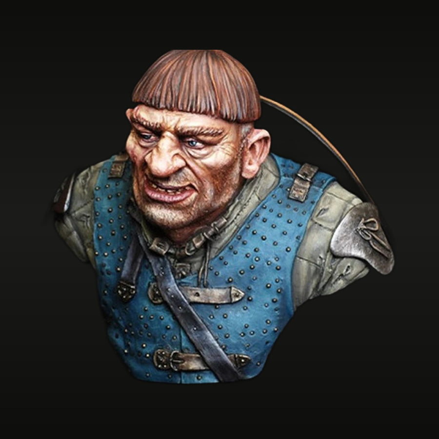 Medieval Mercenary Warrior Painted 1/9 Scale Resin Bust - unpainted resin model kit