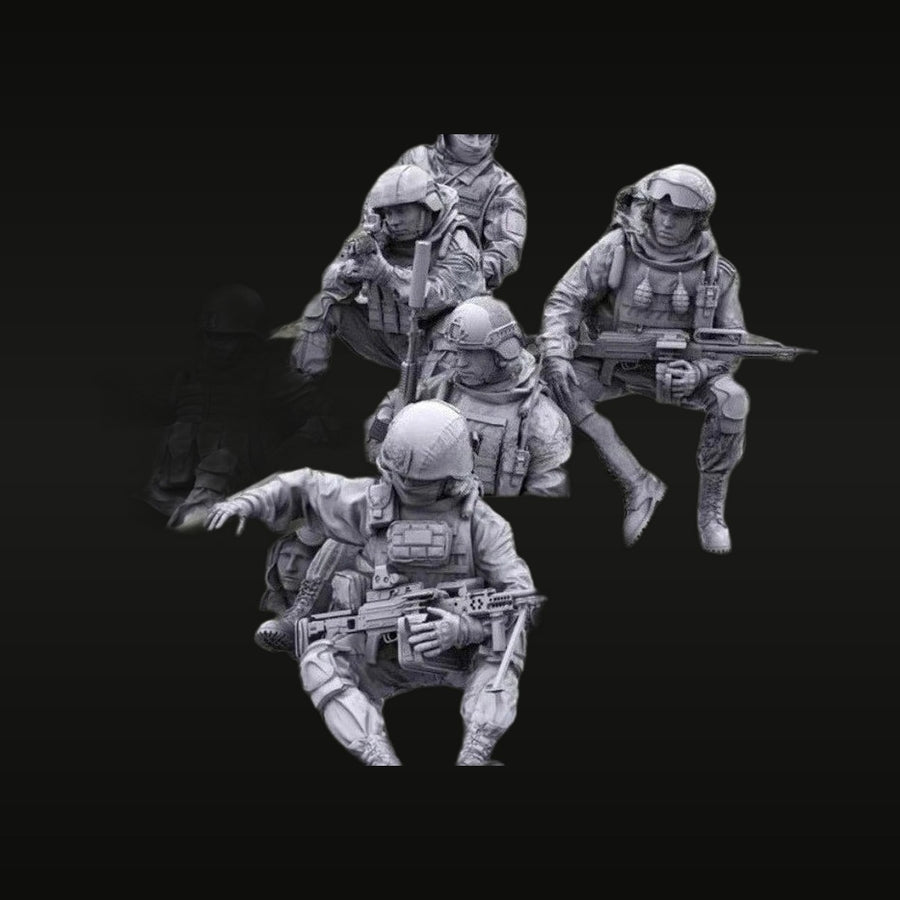 Modern US Special Forces Operators Combat Team 4-Figure Set 1/35 Resin Kit - unpainted resin model kit