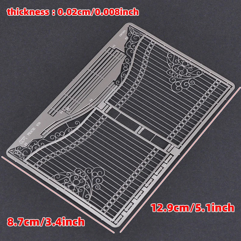 Photo Eatch PE Assembly Architectural Model Sand Table Iron Gate Gate Front Door Building Diorama Scale Model Kit 1/35