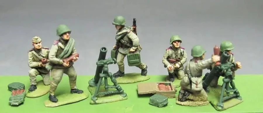 1/72 Scale Diecast Resin Figure Model Kit Soviet Mortar Crew and Ammo 6 Figures Unpainted