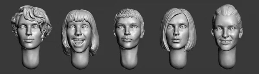 1/35 Female Head Set (Resin Accessory) - resin model view 2