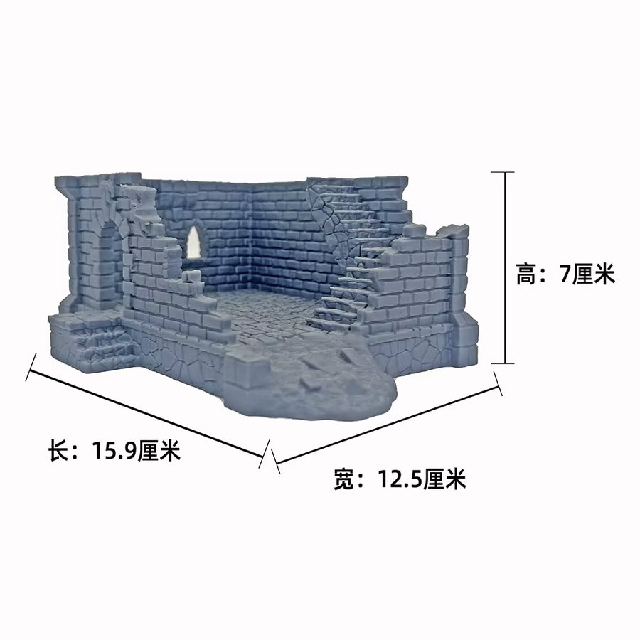 Model Scene Ruins Architecture Board Game Historical Terrain Ruins Castle Scene Display Decoration Production Accessories Tool