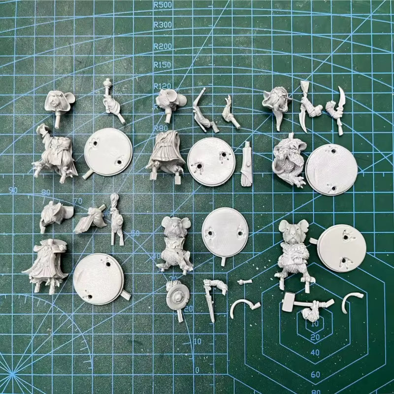 Fantasy Rodent Warriors Set 4-Figure 28mm Resin Kit - resin model view 3