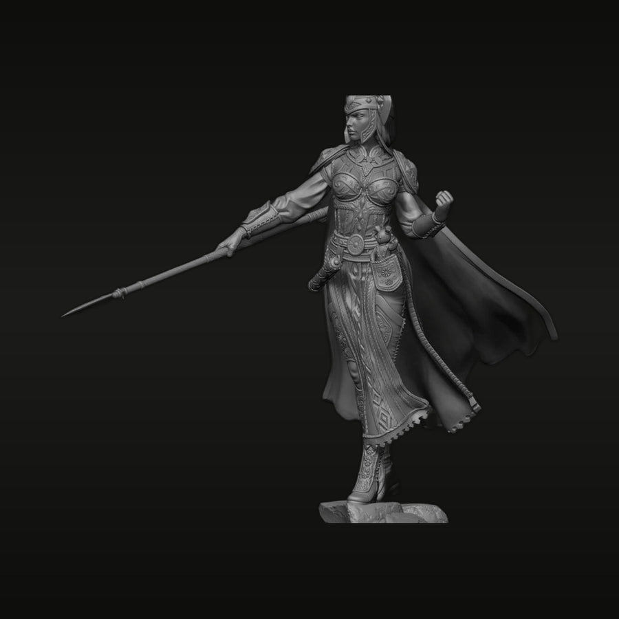 Vasilisa the Beautiful 1/22 Resin Figure Kit with Spear & Cape - unpainted resin model kit