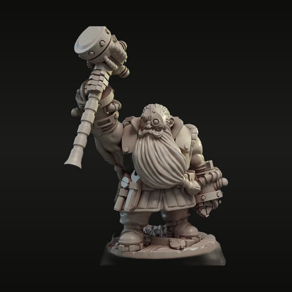 Steampunk Dwarf Engineer with Cannon 50mm Resin Figure Kit