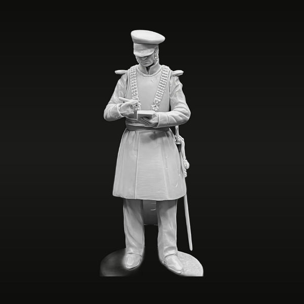 19th Century Military Officer Writing Notes 54mm Resin Figure Kit