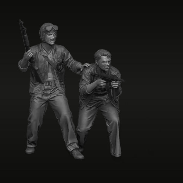 WWII US Pilot and Gunner with Flight Jackets 1/35 Resin Figure Set