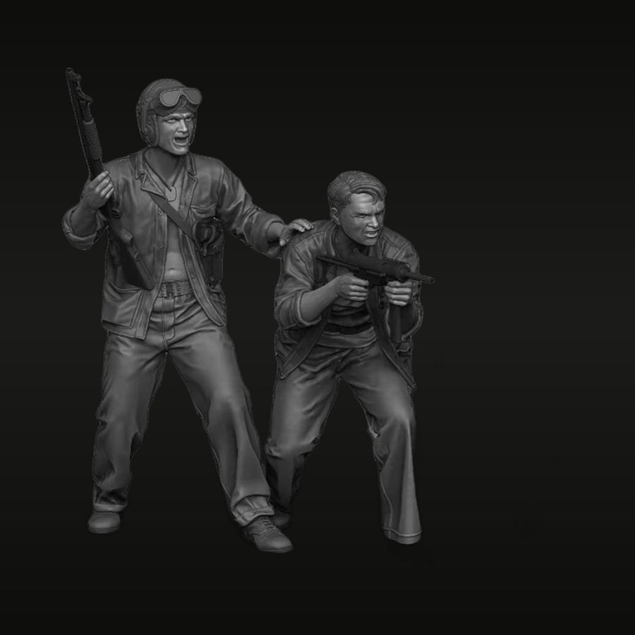 WWII US Pilot and Gunner with Flight Jackets 1/35 Resin Figure Set - unpainted resin model kit