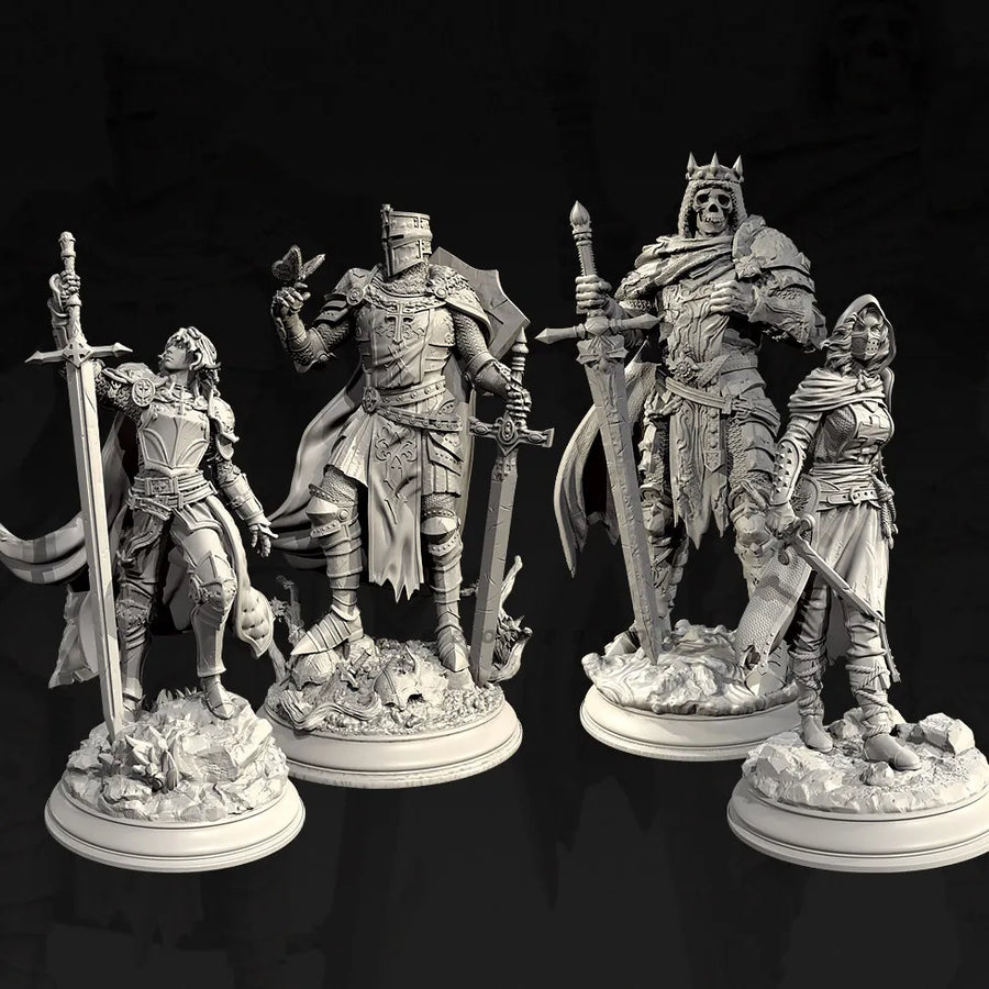 Fantasy Undead Lich King with Greatsword and Scepter 38mm Resin Figure Kit - resin model view 5