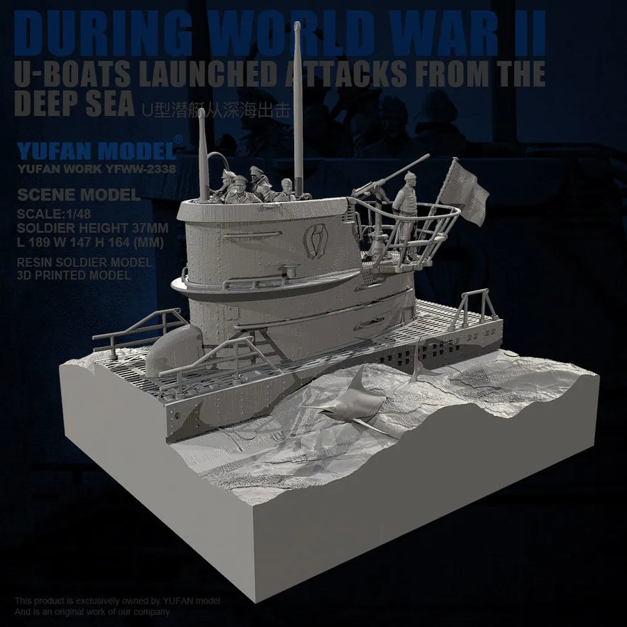 WWII German U-Boat Flak Gun Crew Conning Tower Diorama 1/48 Resin Kit - resin model view 3