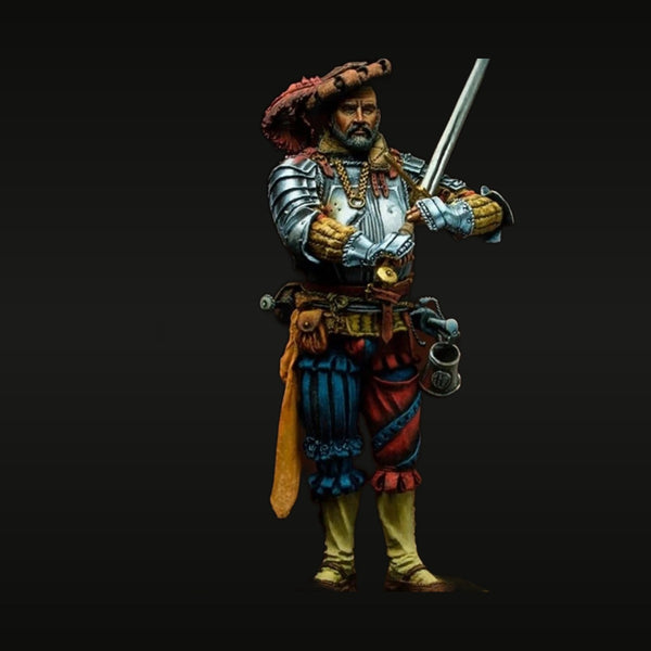 Renaissance Spanish Conquistador Captain with Sword 75mm Resin Figure Kit