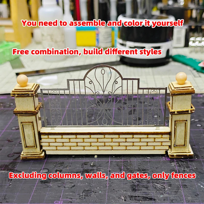 Photo Eatch PE Assembly Architectural Model Sand Table Grille Wall Parapet Iron Fence Building Diorama Scale Model Kit 1/35