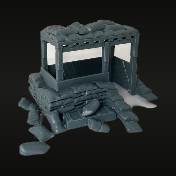 Military Bunker with Sandbags 1/220 Resin Terrain Diorama Kit