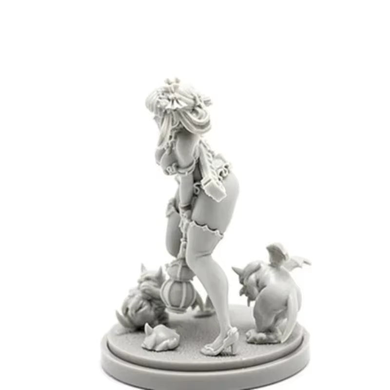 Fantasy Female Warrior Bust with Sword 45mm Resin Kit - resin model view 2