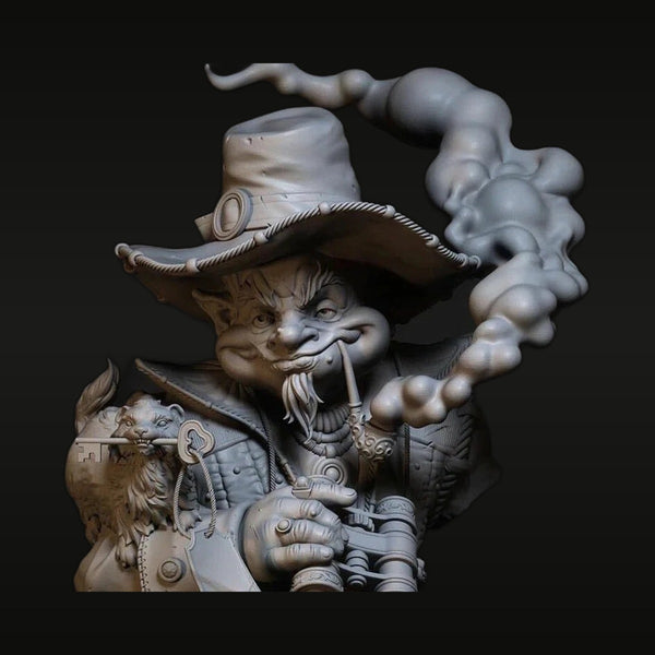 Steampunk Adventurer Ralph Male Bust with Hat & Goggles 1/10 Resin Kit