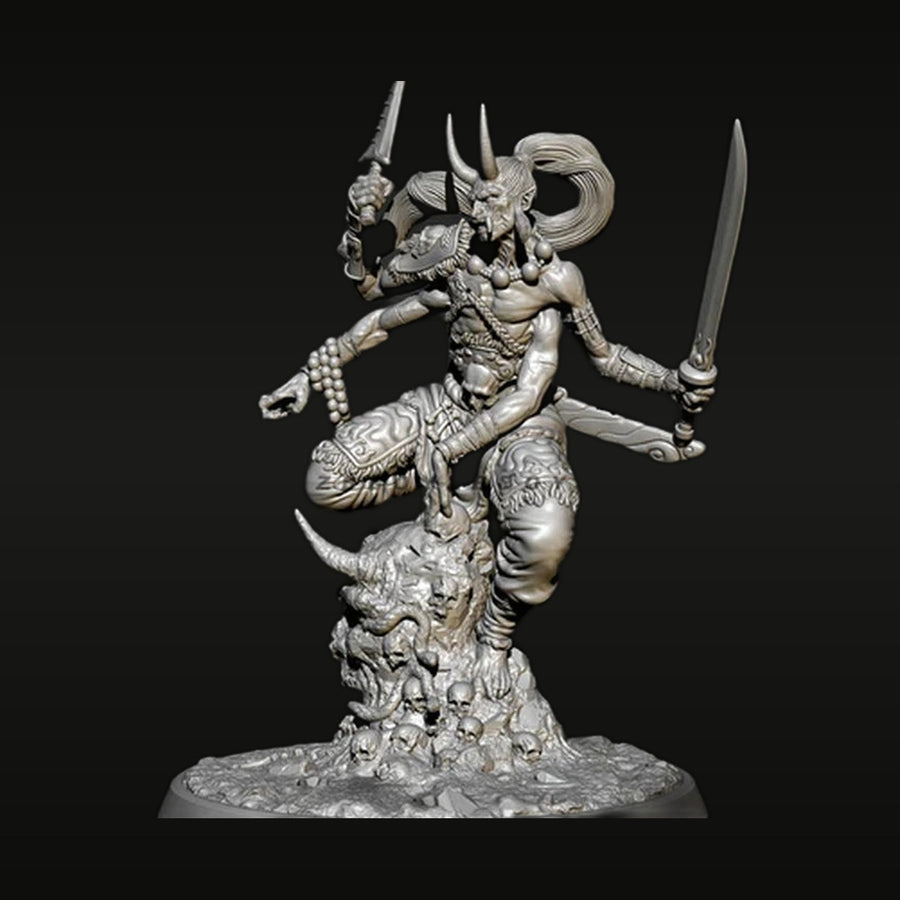 Multi-Armed Demon Warrior 38mm Resin Figure Kit - unpainted resin model kit
