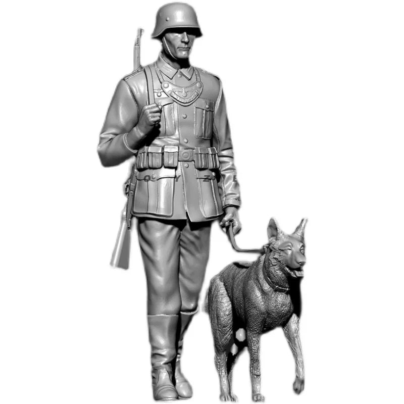 WWII German Soldier with German Shepherd Dog 1/35 Resin Figure Kit - resin model view 3