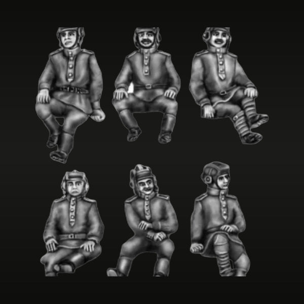 Soviet WWII Tank Crew 6-Figure Set 1/72 Resin Kit