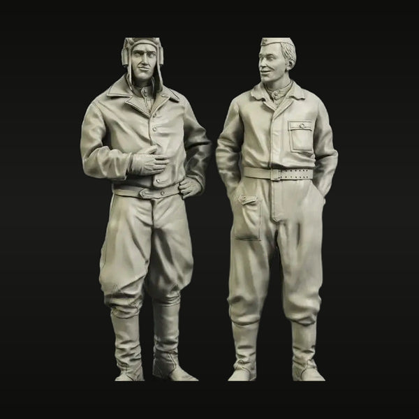WWII Pilot & Ground Crew 1/35 Resin Figure Kit (Set of 2)