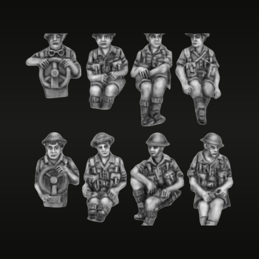 WWII British Infantry Squad 8-Figure Set 1/72 Resin Kit - unpainted resin model kit