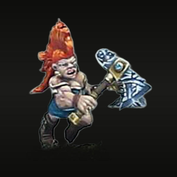 Fantasy Female Dwarf Warrior with Axe 28mm Resin Figure
