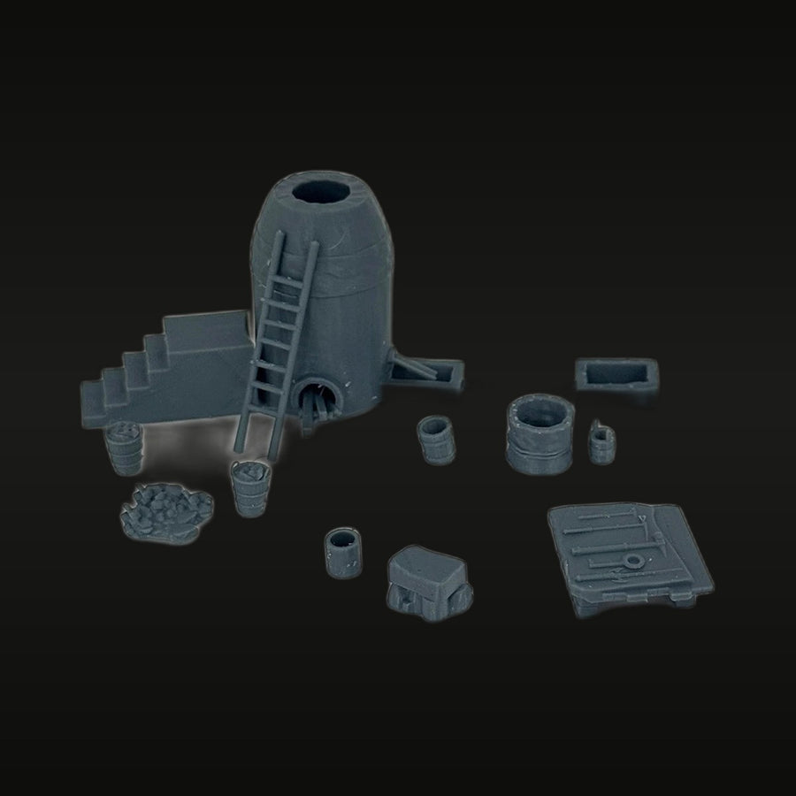 Ancient Blacksmith Shop with Forge 1/72 Resin Diorama Kit - unpainted resin model kit