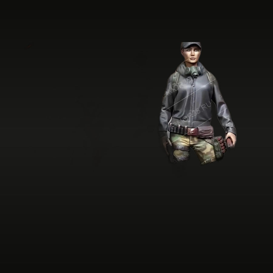 Modern US Female Operator in Tactical Gear 1/35 Resin Bust Kit - unpainted resin model kit