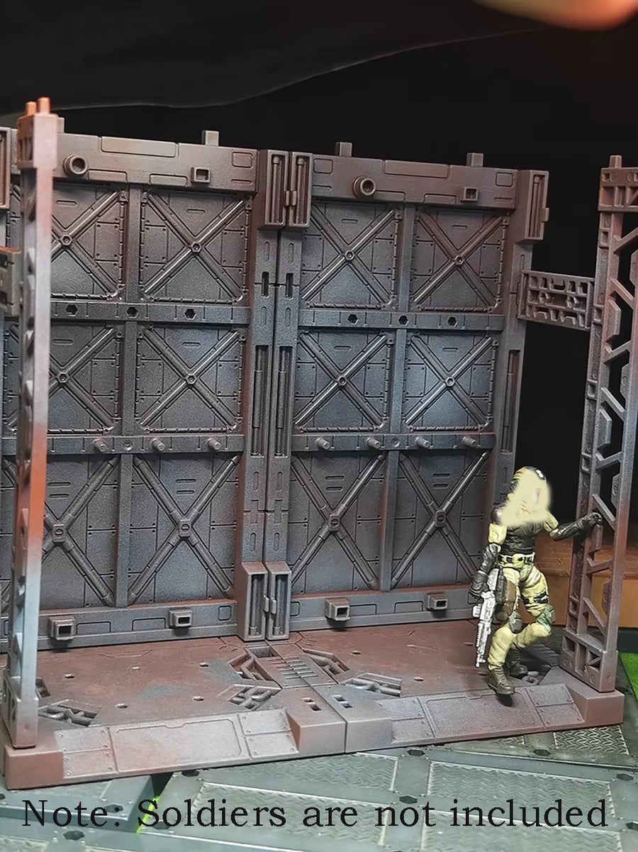 WWII Military Fortified Barracks Gate Diorama Terrain Accessory Resin Kit - resin model view 2