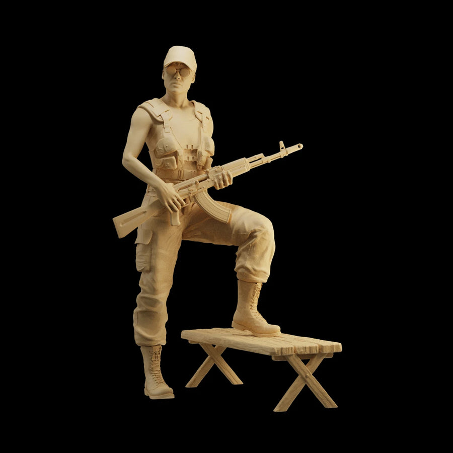 Post-Apocalyptic Zombie Soldier with Quad Rocket Launcher 1/35 Resin Figure - resin model view 4