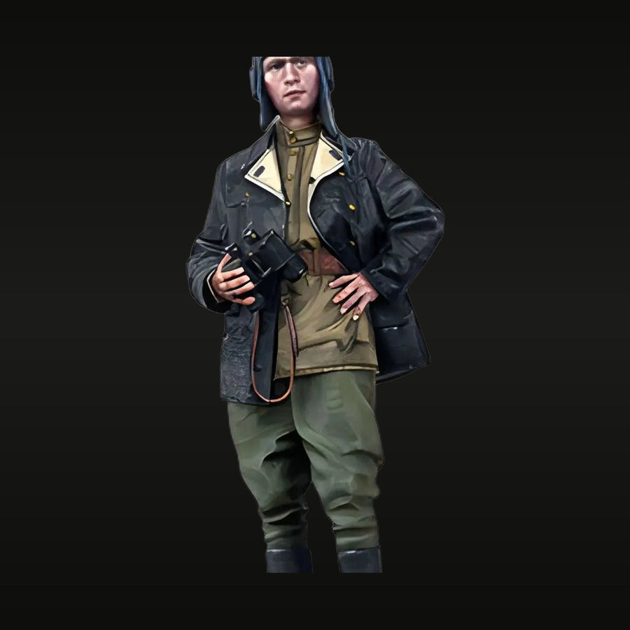 WWII Soviet Female Tank Commander with Binoculars 1/32 Resin Figure Kit - unpainted resin model kit