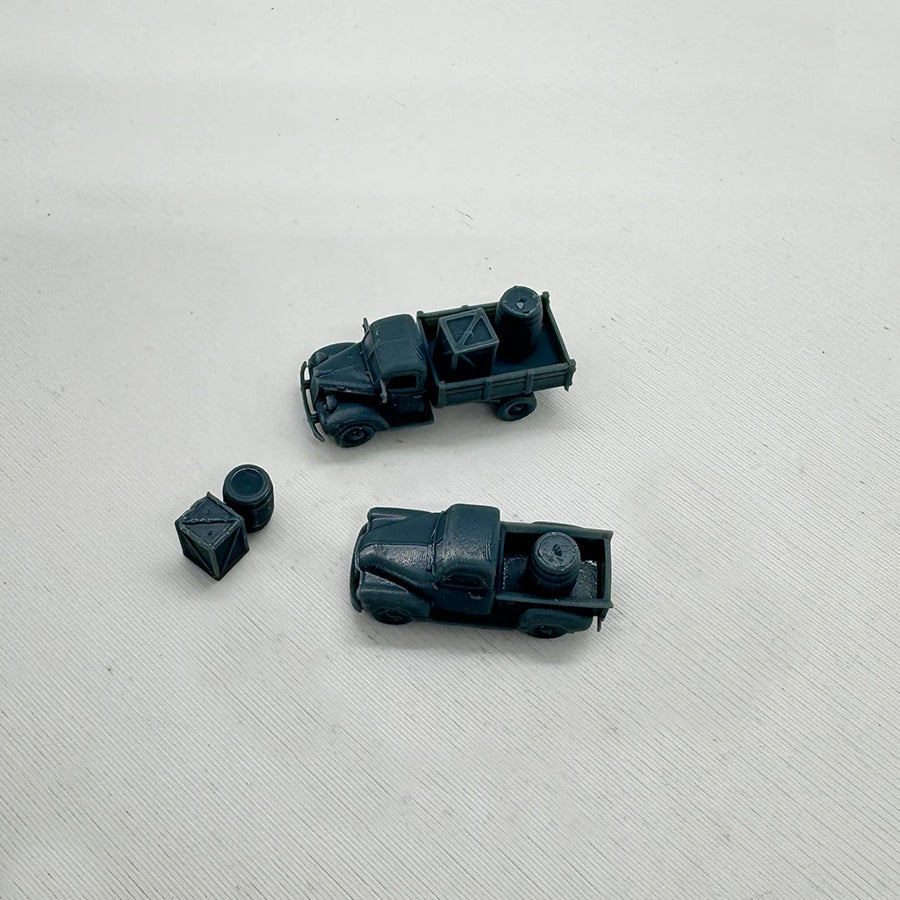 Mid-Century Civilian Vehicles Set Diorama 1/220 Resin Kit - resin model view 4