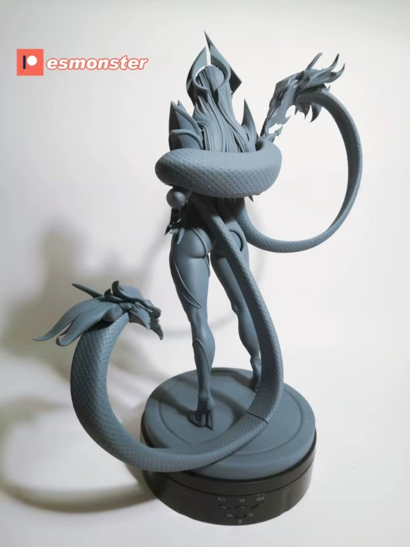 Fantasy Female Sorceress Efflin with Dragon Wings 75mm Resin Bust Kit - resin model view 5