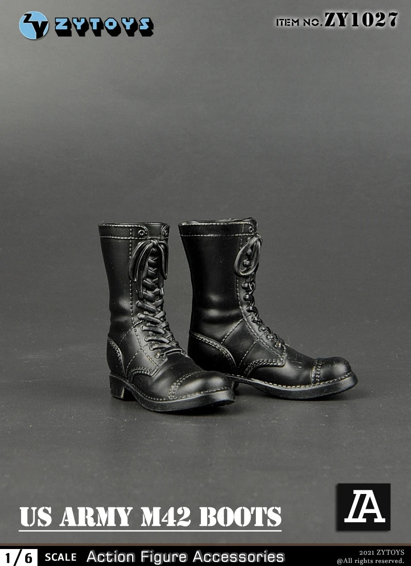 ZYTOYS ZY1024 ZY1028 ZY1034 1/6 WWII Military Boots Shoes Accessory Model Fit 12'' Male Soldier Action Figure Body Dolls Toy