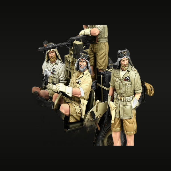 WWII British Desert Force Long Range Desert Group 4-Figure Set 1/16 Resin Kit
