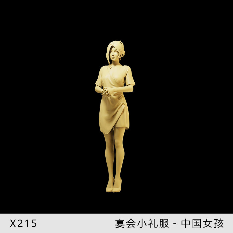 Civilian Modern Woman in Elegant Dress 1/64 Resin Figure Kit - resin model view 5