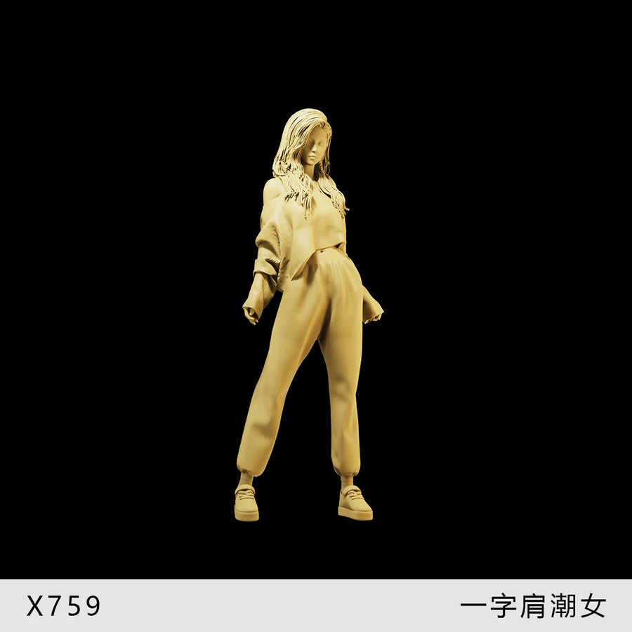 Cyberpunk Girl in Tactical Suit 1/64 Resin Figure Kit - resin model view 4