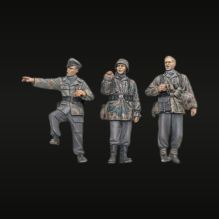 WWII German Officer & NCO Command Set 1944 1/35 Resin Figure Kit - unpainted resin model kit