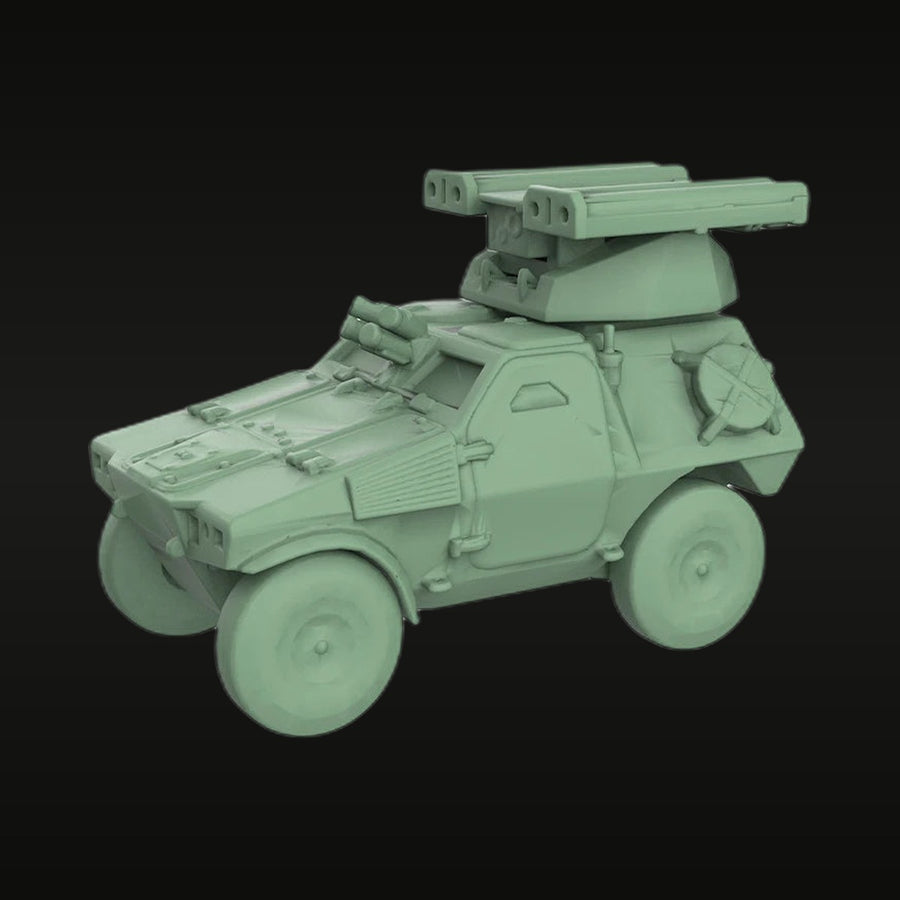Modern Wheeled Armored Vehicle with Twin-Tube Launcher 1/87 Resin Kit - unpainted resin model kit