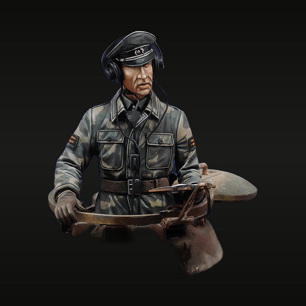 WWII German Panzer Officer with Headset 1/35 Resin Bust Kit