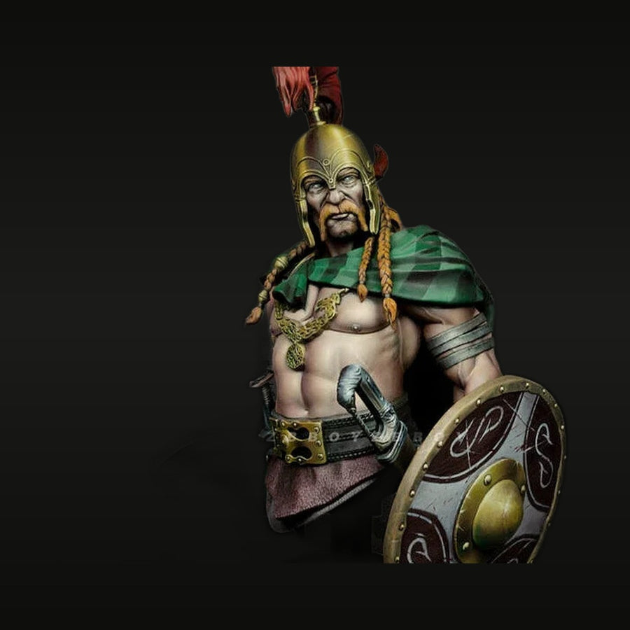 Ancient Celtic Warrior King with Shield 200mm Resin Bust - unpainted resin model kit