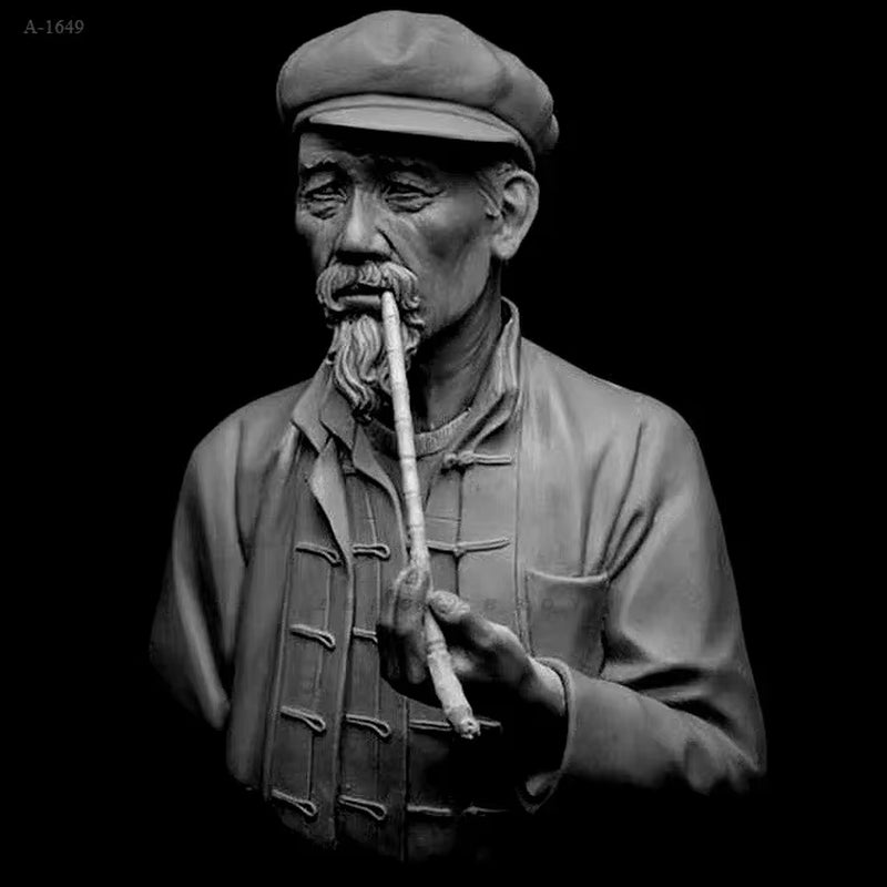 Chinese Sage with Beard and Pipe 1/10 Resin Bust - resin model view 2