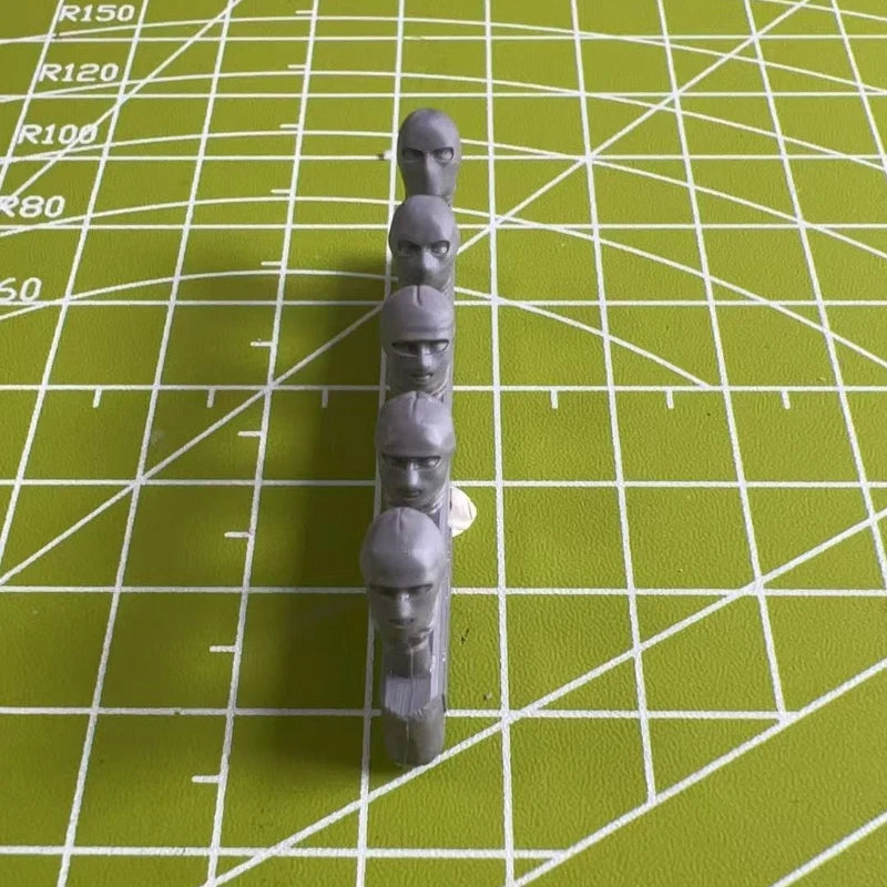 5Pcs Male Head Replacement Modification Set 1/35 Resin Bust Kit - resin model view 4