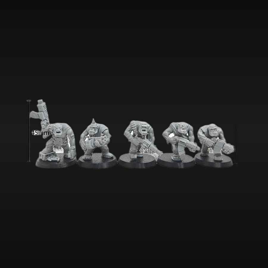 Fantasy Orc Warrior Squad 45mm Resin Figures Set - unpainted resin model kit