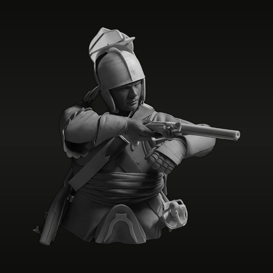 Japanese Samurai Arquebusier Bust 1/10 Resin Kit - unpainted resin model kit