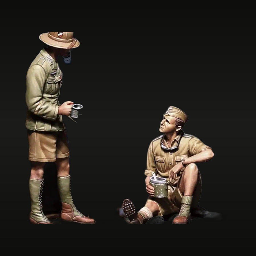 WWII British Army Officer & Soldier Desert Kit 1/35 Resin Figure Set - unpainted resin model kit