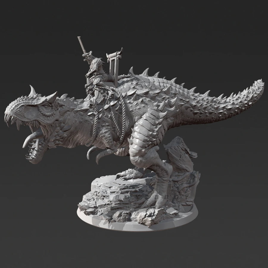 Fantasy Lizard Rider with Sword 60mm Resin Diorama Kit - resin model view 3